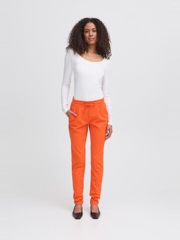 ICHI Tapered Bandplooibroek 'IHKate' in Rood