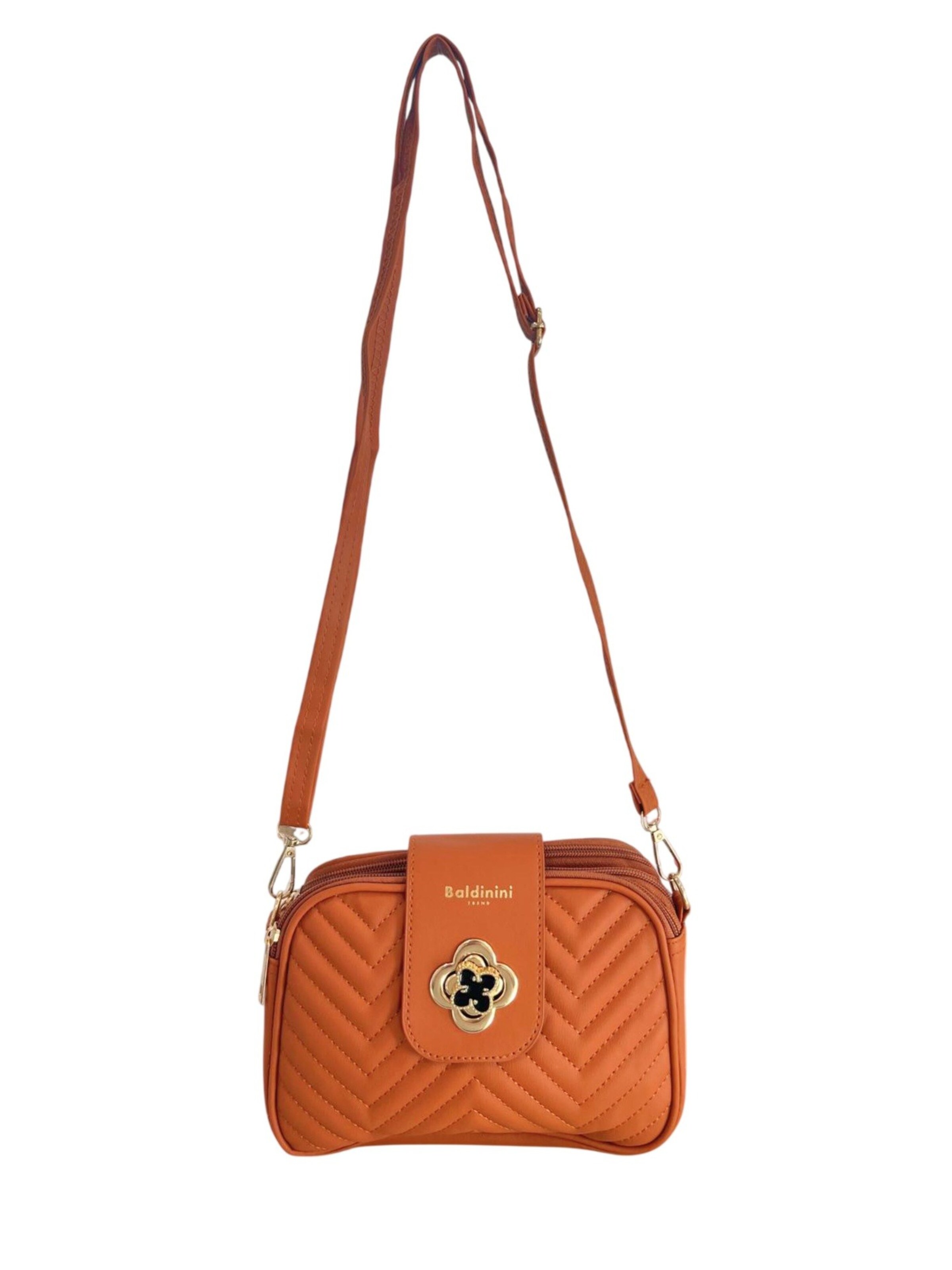 Borsa a spalla 'Borsa a Mano Donna Ecopelle Vegan - Chiusura Zip e Tracolla' di Baldinini Trend in marrone