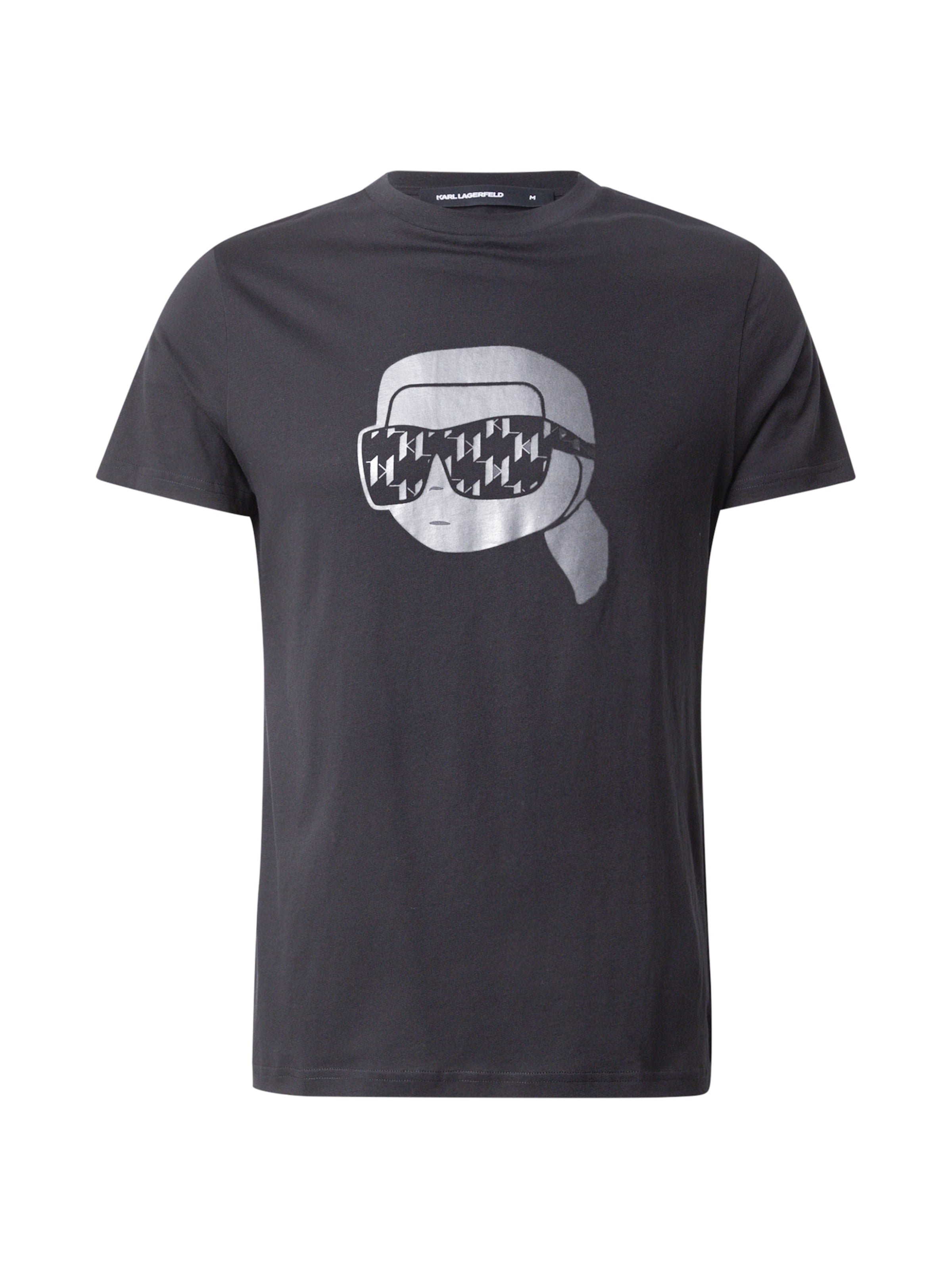 melns Karl Lagerfeld T-Krekls: no priekšpuses