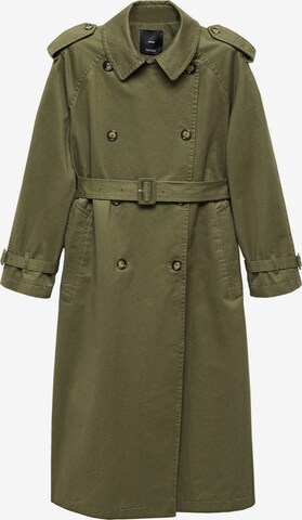 MANGO Between-Seasons Coat in Green: front