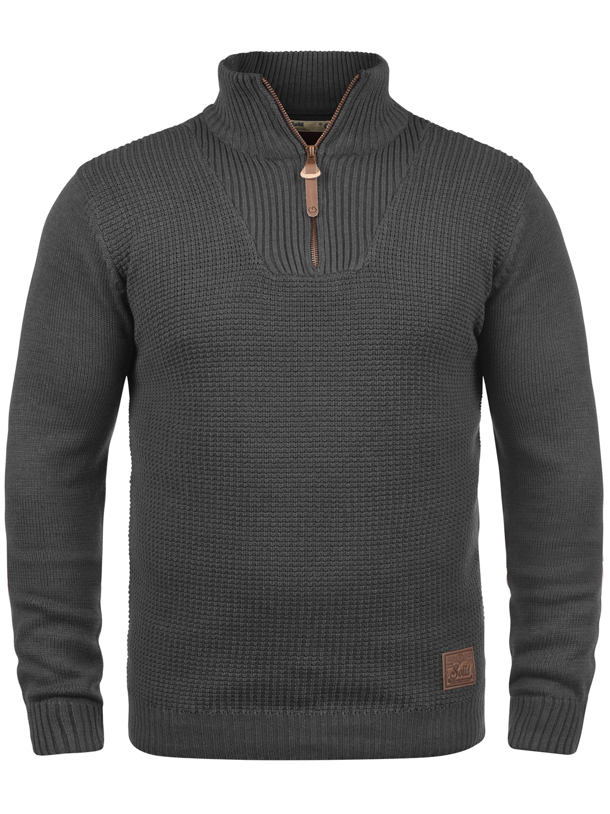 !Solid Pullover 'Tommy' in Grau: Vorderseite