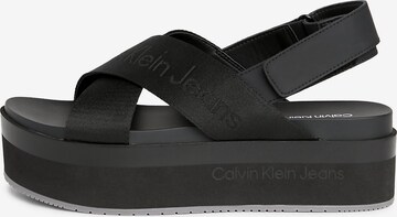 Calvin Klein Jeans Σανδάλι με λουράκια σε μαύρο: μπροστά