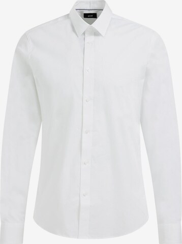 WE Fashion Slim fit Button Up Shirt in White: front