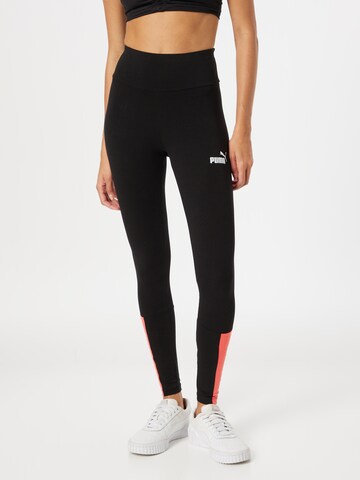 PUMA Skinny Workout Pants in Black: front