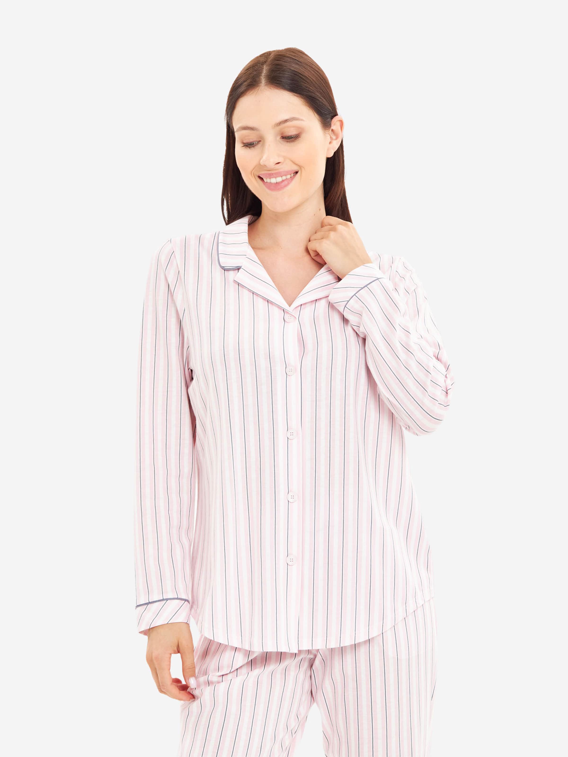 Rösch Pajama Shirt ' Basic ' in Pink: front