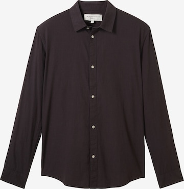 TOM TAILOR DENIM Regular fit Button Up Shirt in Black: front