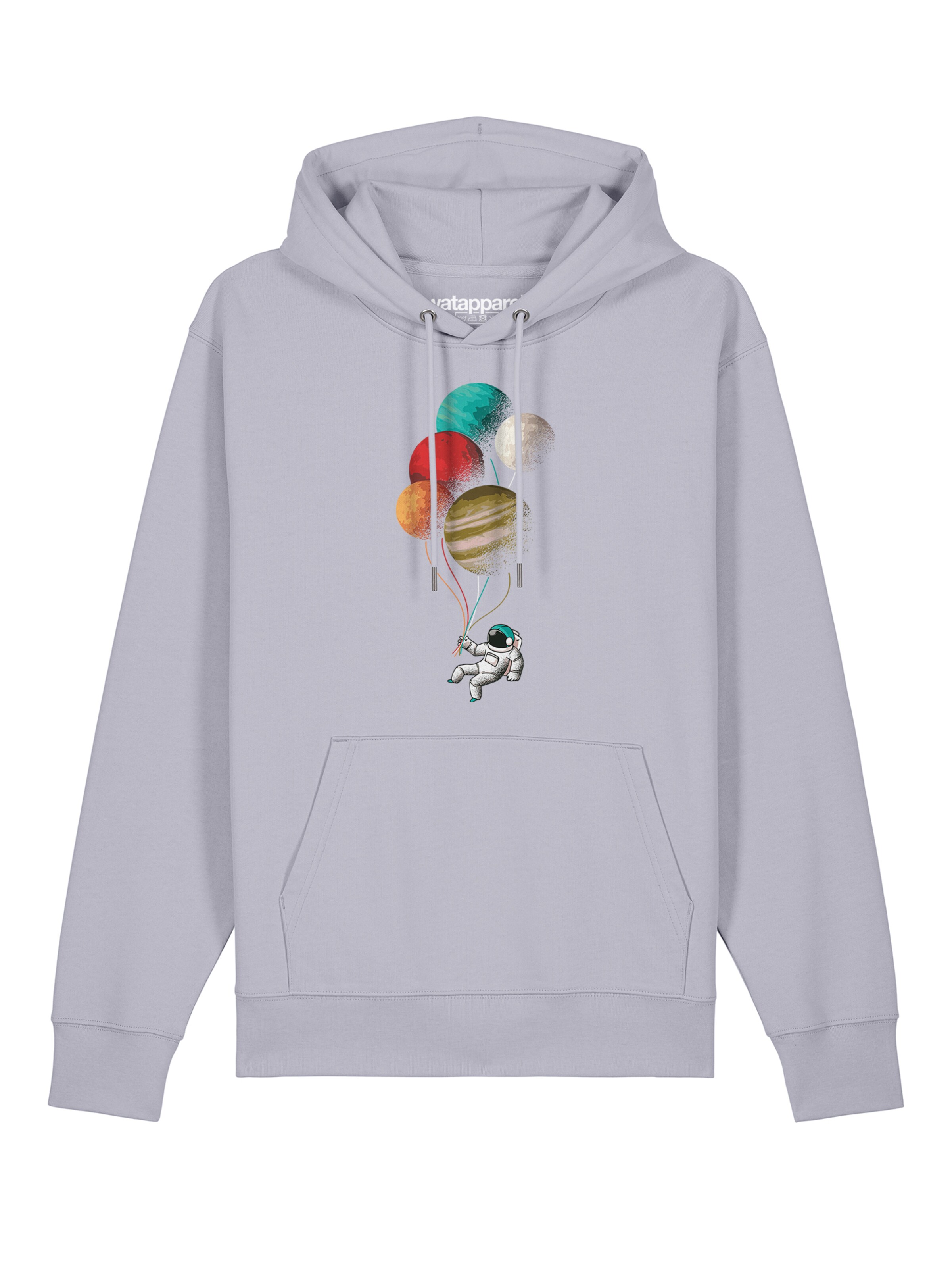 Watapparel Sweatshirt ' Balloon Spaceman ' in Lila: voorkant