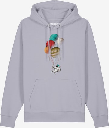 Watapparel Sweatshirt ' Balloon Spaceman ' in Lila: voorkant