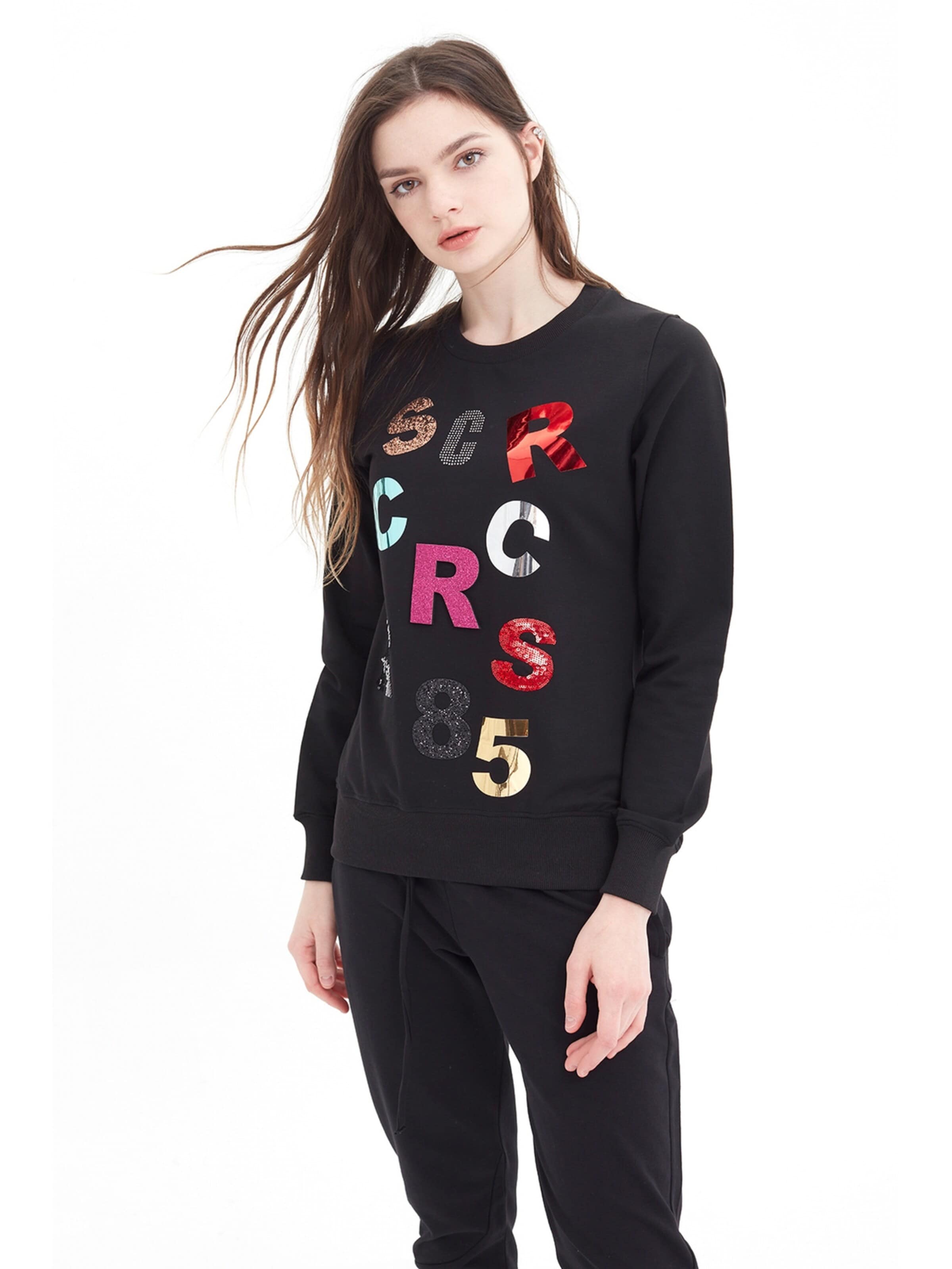 SCR. Athletic Sweater 'LELYA' in Black