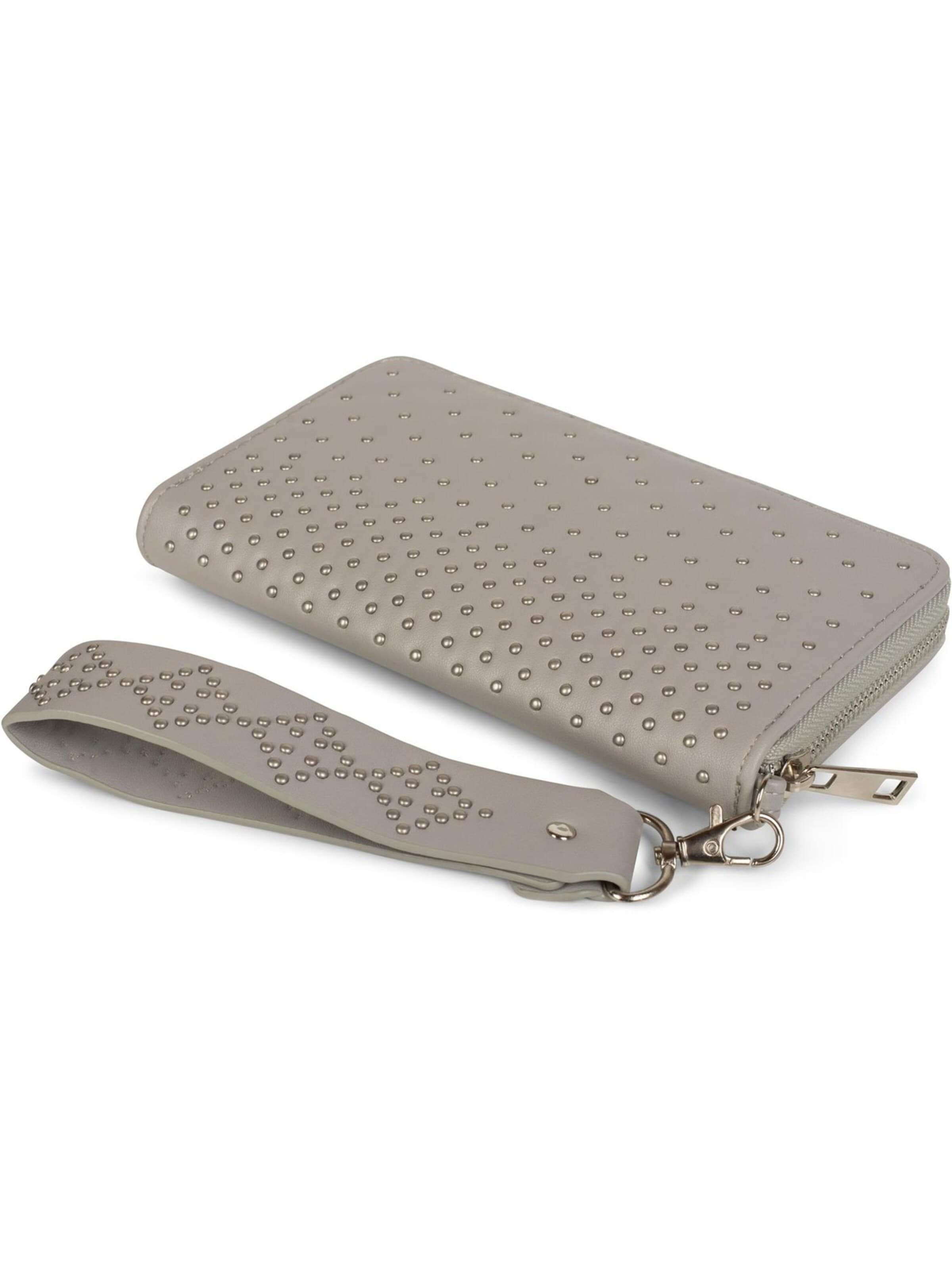 styleBREAKER Wallet 'Geldbörse mit kleinen Kugelnieten' in Grey