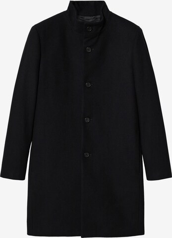 MANGO MAN Between-Seasons Coat 'Funnel' in Black: front