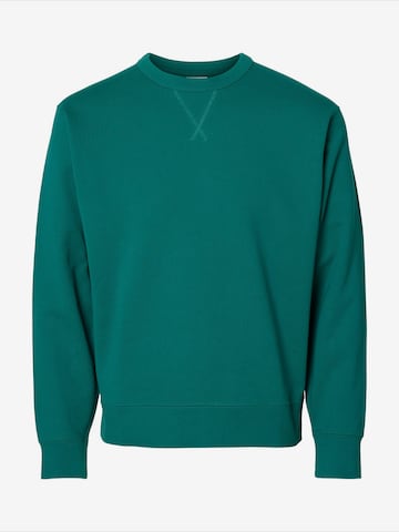 SELECTED Sweatshirt 'SLHLUKE' in Groen: voorkant