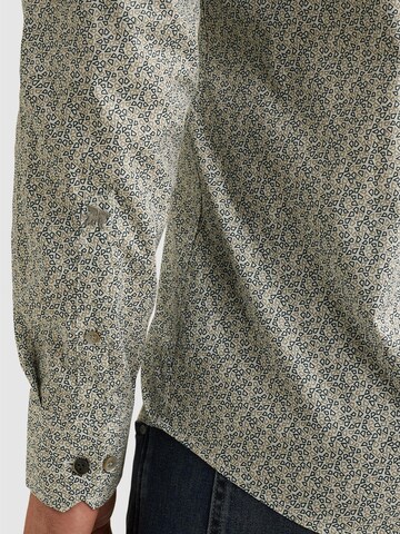 Coupe regular Chemise 'Shirt with allover print and stretch' VANGUARD en blanc