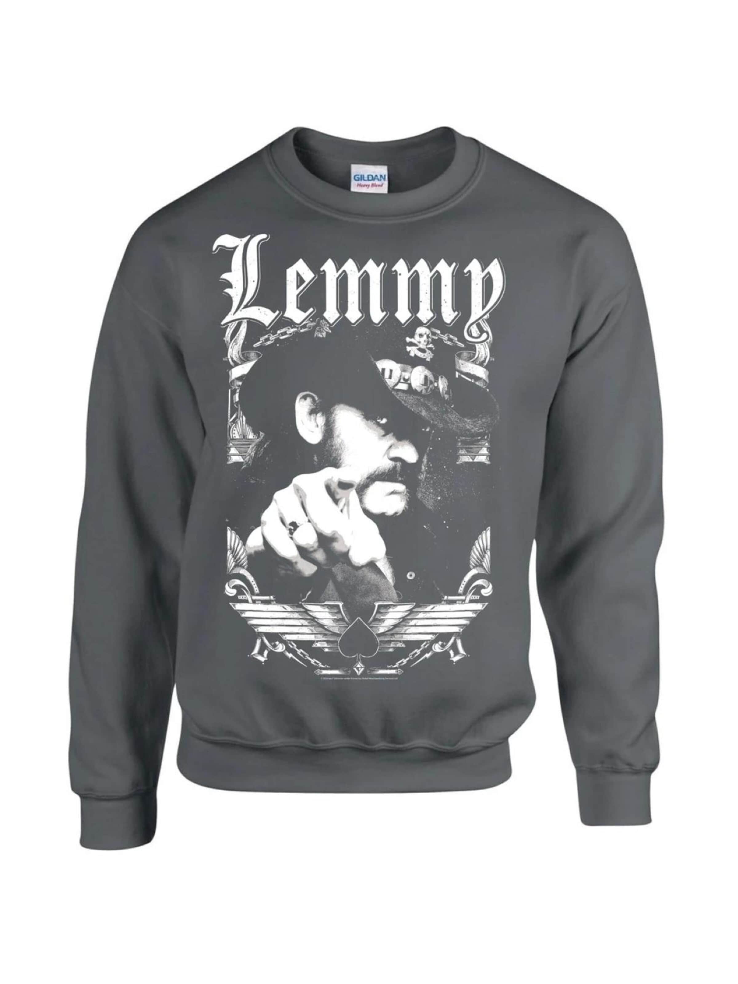 Lemmy Kilmister Sweatshirt 'Lemmy Kilmister Respect 1945-2015 Sweatshirt' in Grey: front