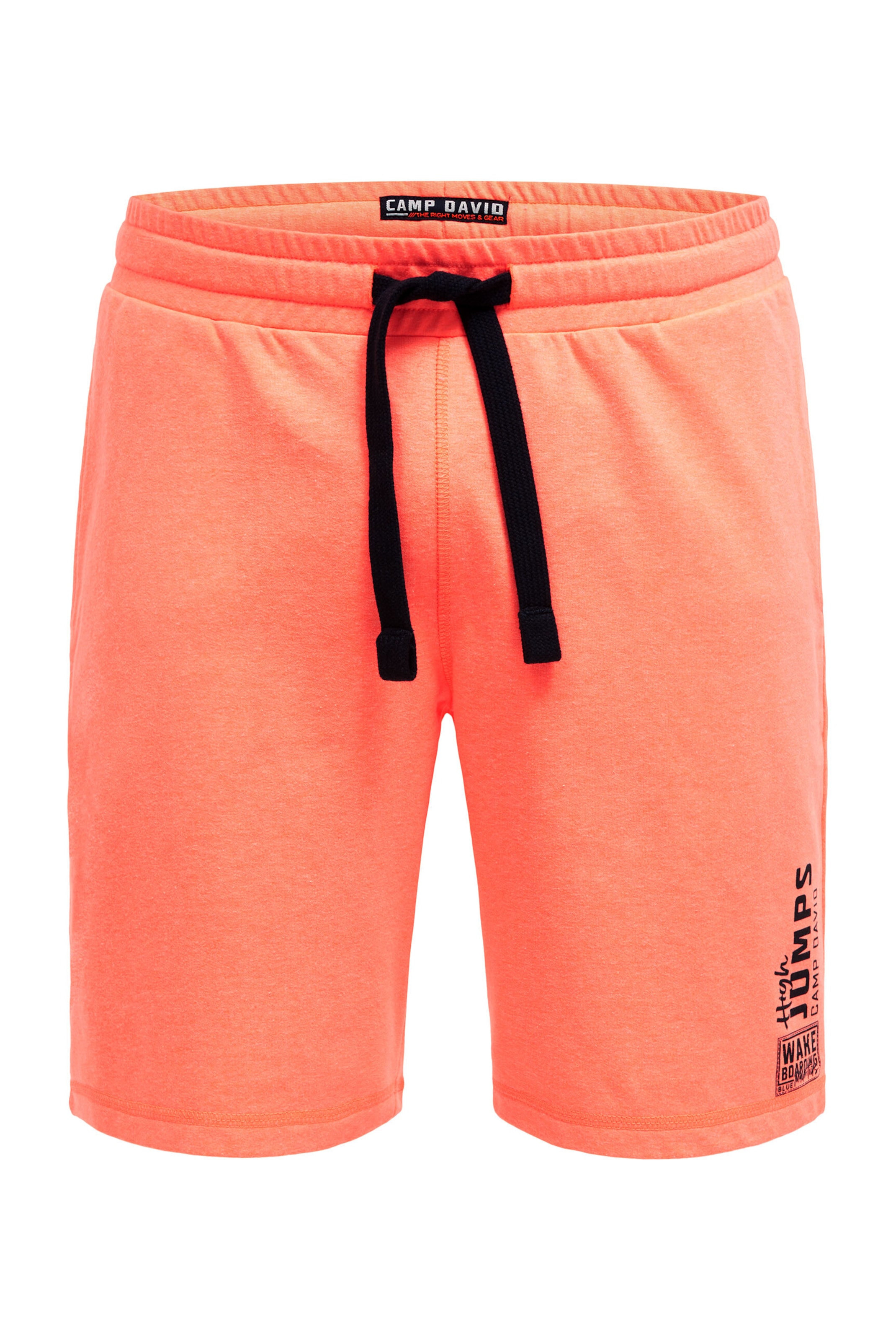 CAMP DAVID Regular Basic Sweatshorts mit Label Print in Orange: Vorderseite