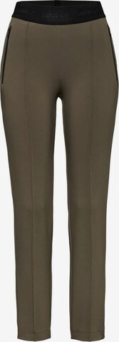TONI Slim fit Pleat-Front Pants in Green: front