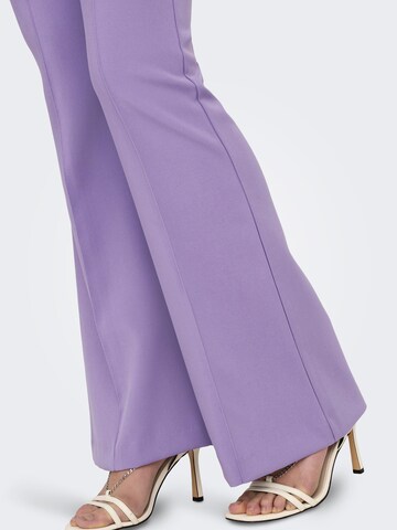 ONLY Flared Trousers with creases 'ASTRID' in Purple