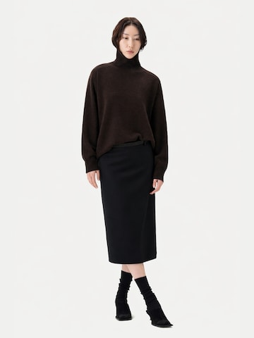 GOBI Cashmere Rock 'Cashmere Tailored Skirt'‌‌‌‌‌ in Schwarz: Vorderseite
