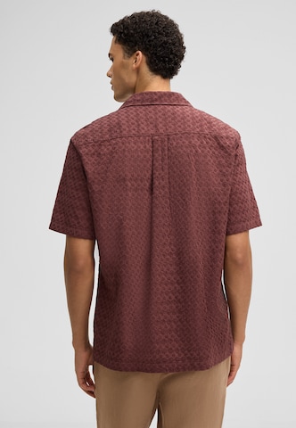 STRELLSON Comfort fit Button Up Shirt 'Ciscon' in Brown