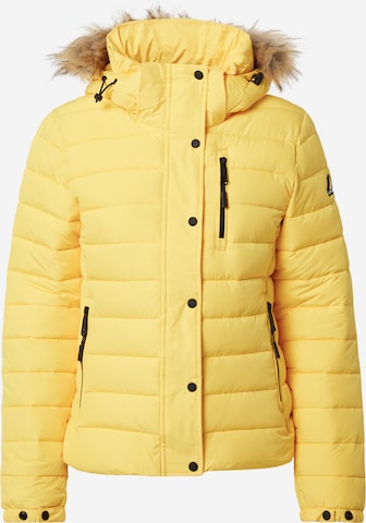 Superdry Zimní bunda – žlutá: přední strana