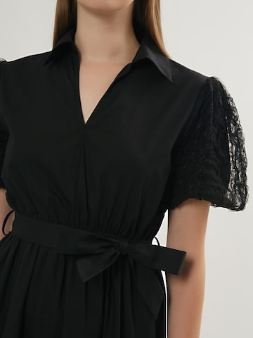 Influencer Shirt Dress in Black