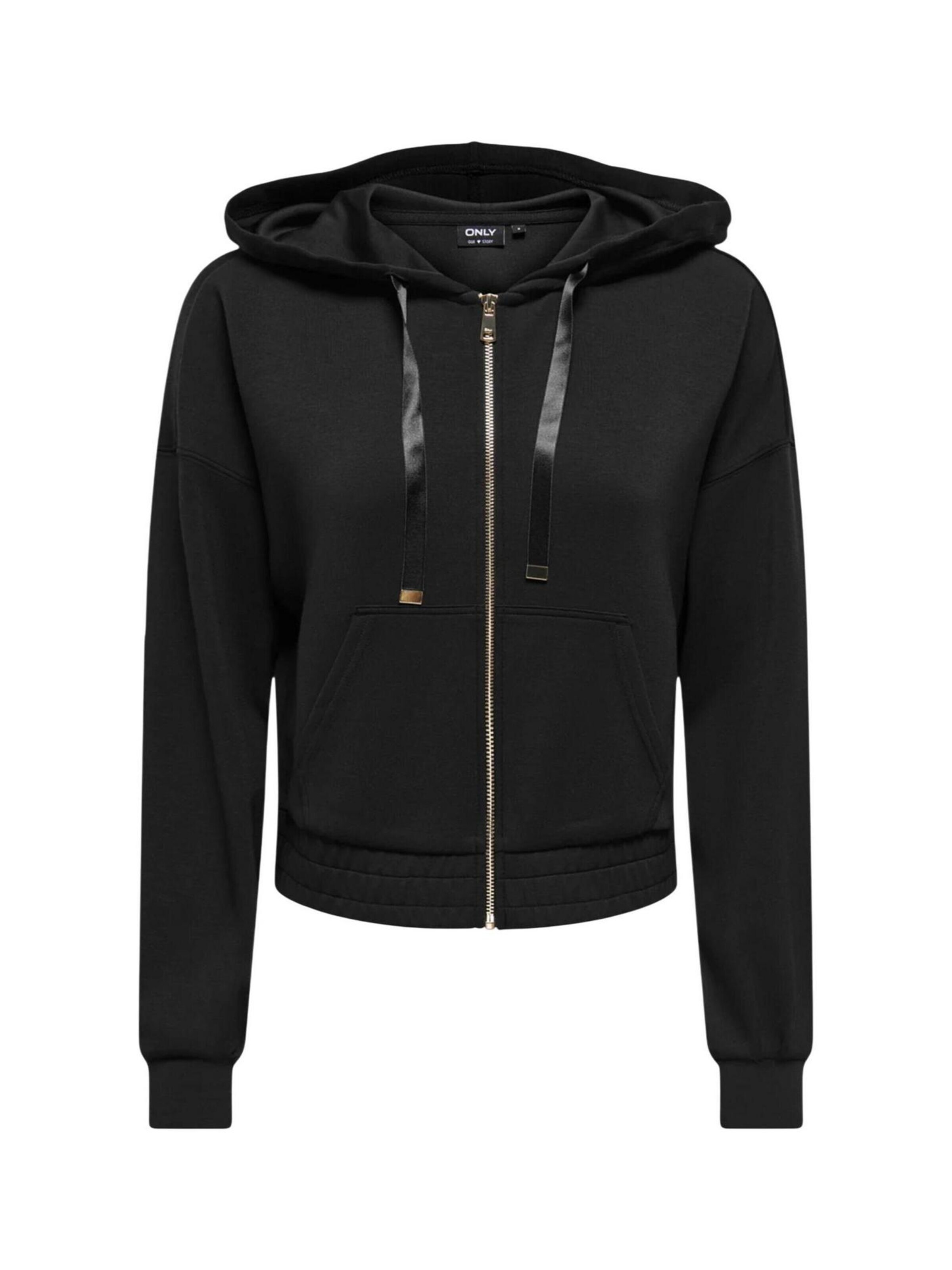 Giacca di felpa 'Onlmyra L/S Hoodie Ub Swt 15380272' di ONLY in nero: frontale