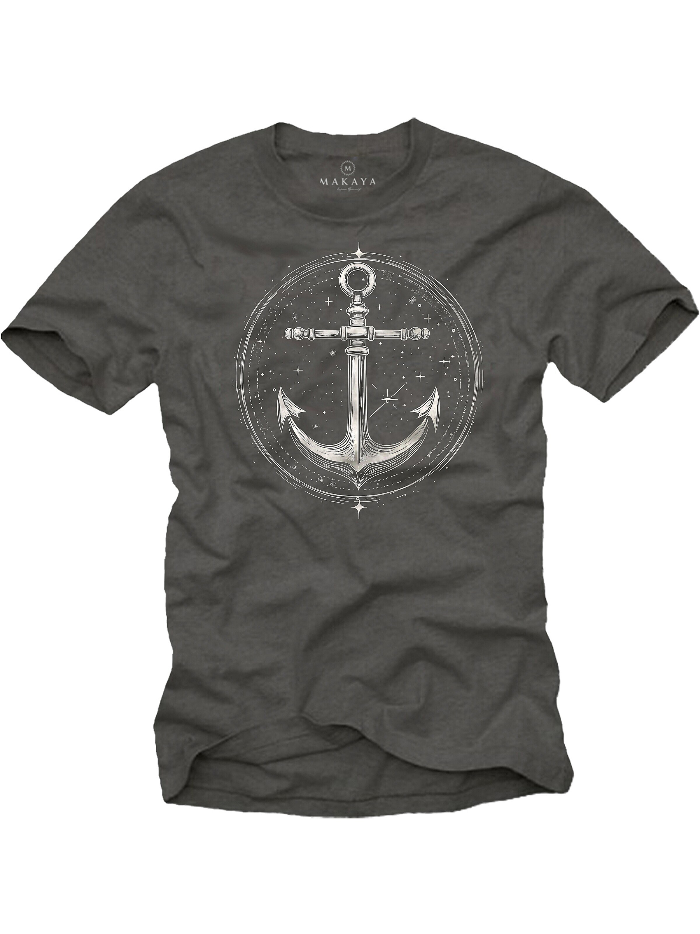 MAKAYA Shirt 'Space Anchor' in Grey: front