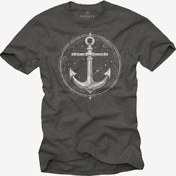 MAKAYA Shirt 'Space Anchor' in Grey: front