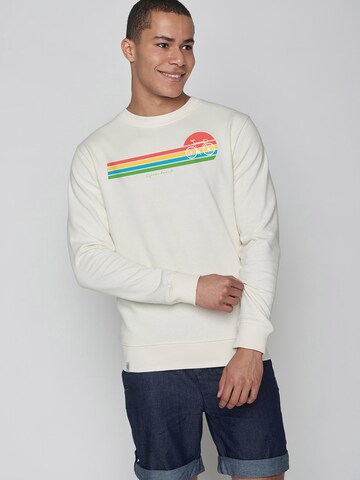 GREENBOMB Sweatshirt 'Bike Sunset Stripes' in White: front