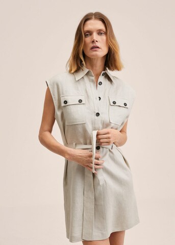 MANGO Shirt Dress 'Pepper' in Beige: front