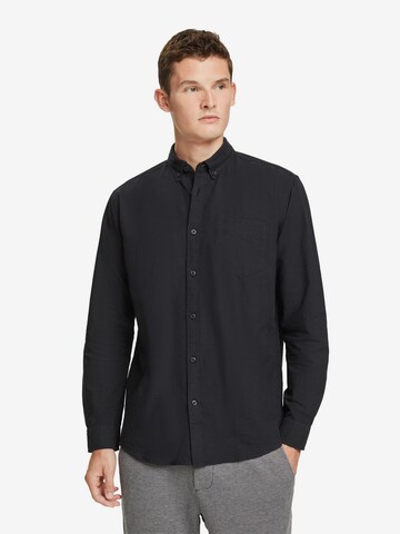 ESPRIT Regular fit Button Up Shirt in Black: front