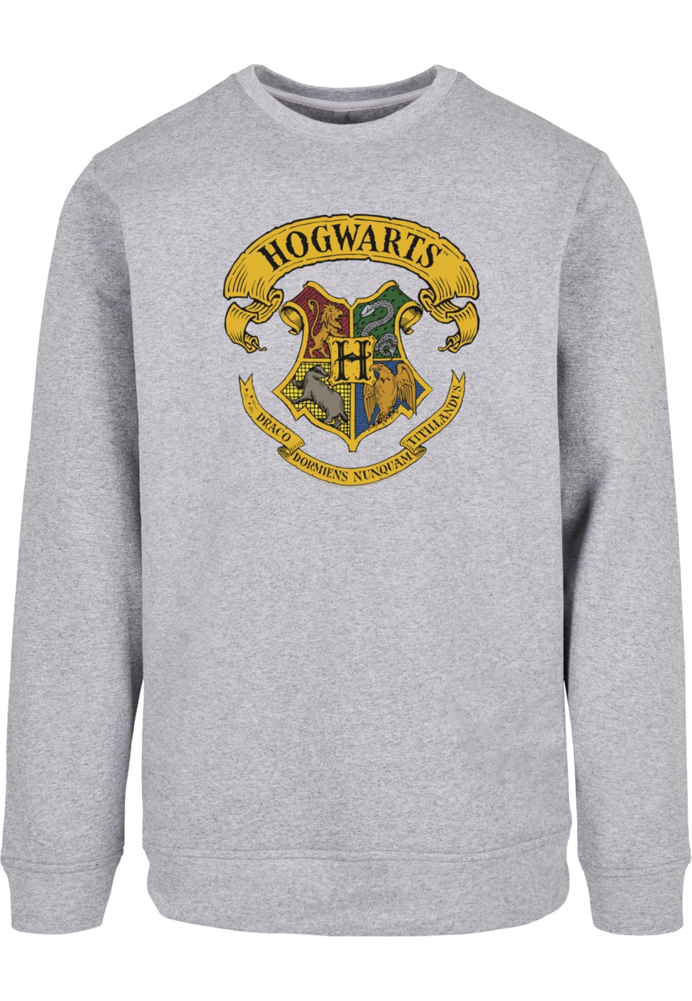ABSOLUTE CULT Sweatshirt 'Harry Potter - Hogwarts Crest' in Grijs: voorkant