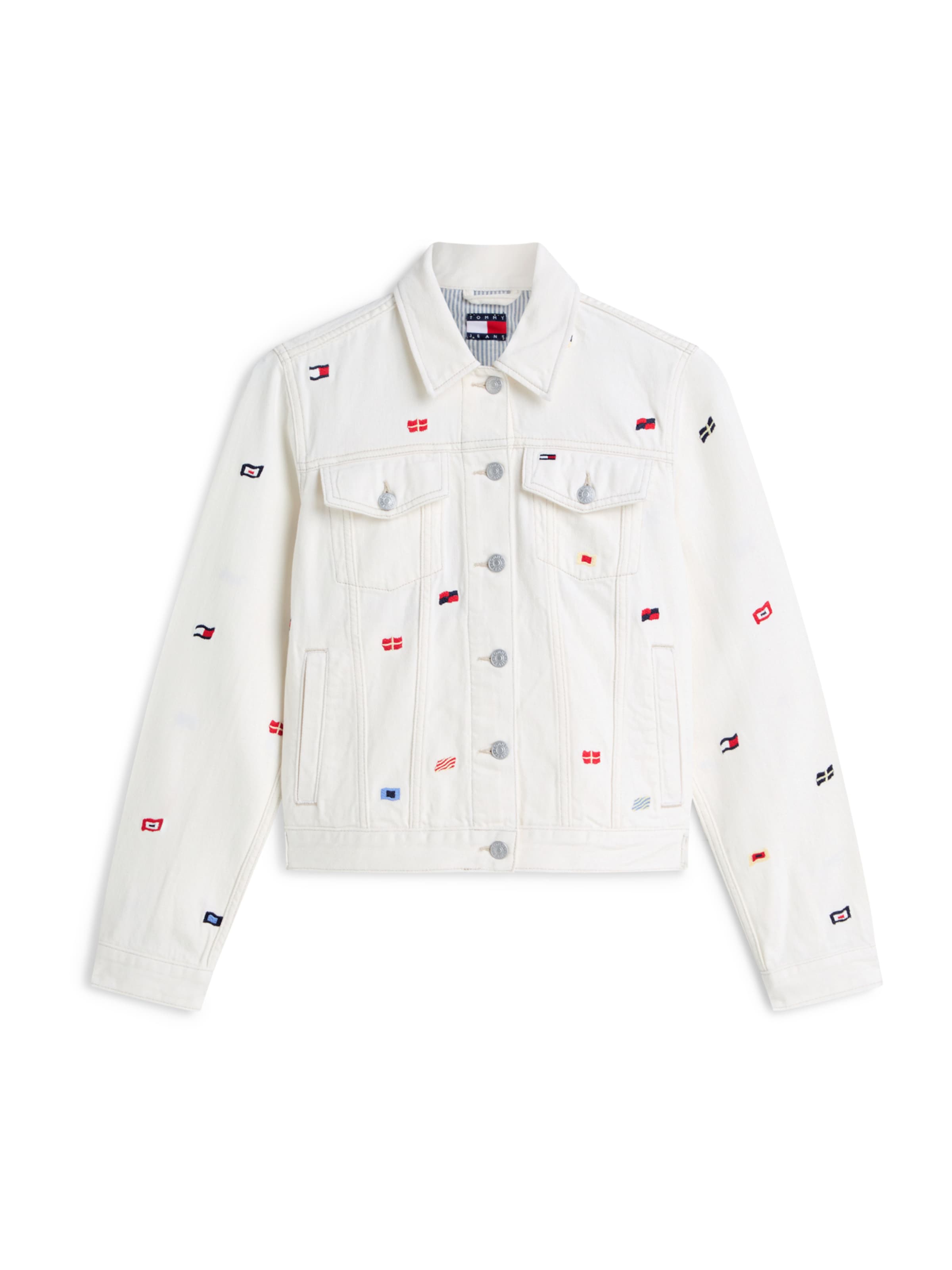 Tommy Jeans Välikausitakki värissä valkoinen: etupuoli