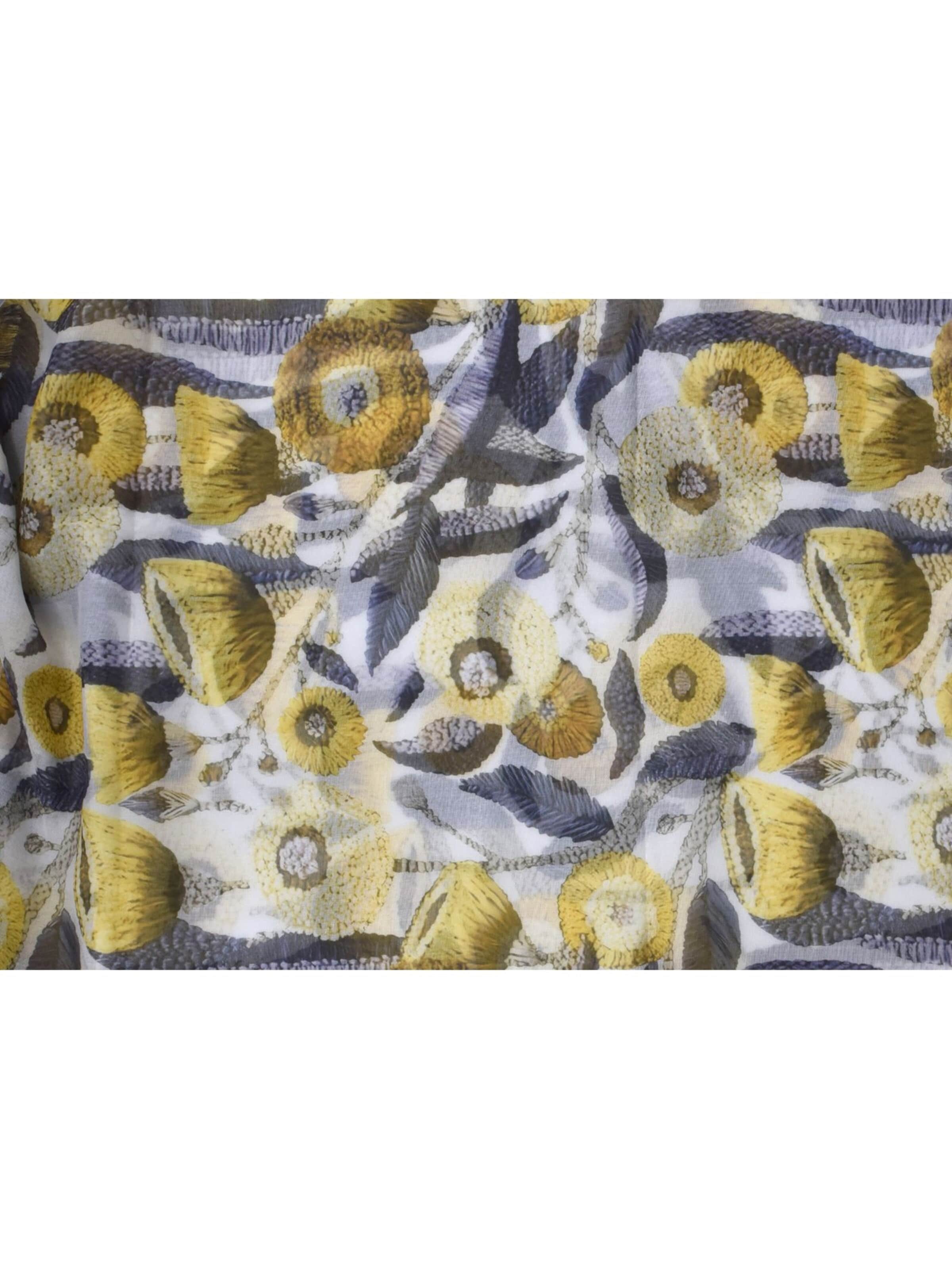 styleBREAKER Schal 'Leichter Viskose Schal mit Blumenmuster'‌‌‌‌‌ in Gelb