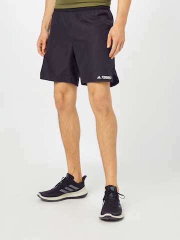 ADIDAS TERREX Regular Workout Pants in Black: front