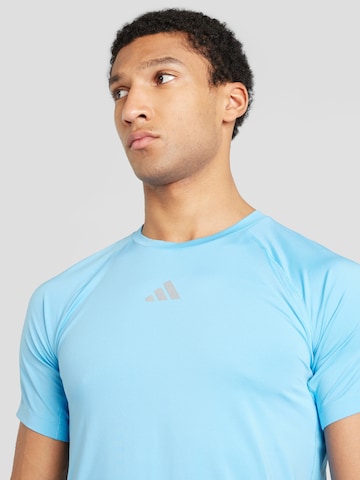 mėlyna ADIDAS PERFORMANCE Sportiniai marškinėliai 'GYM+'