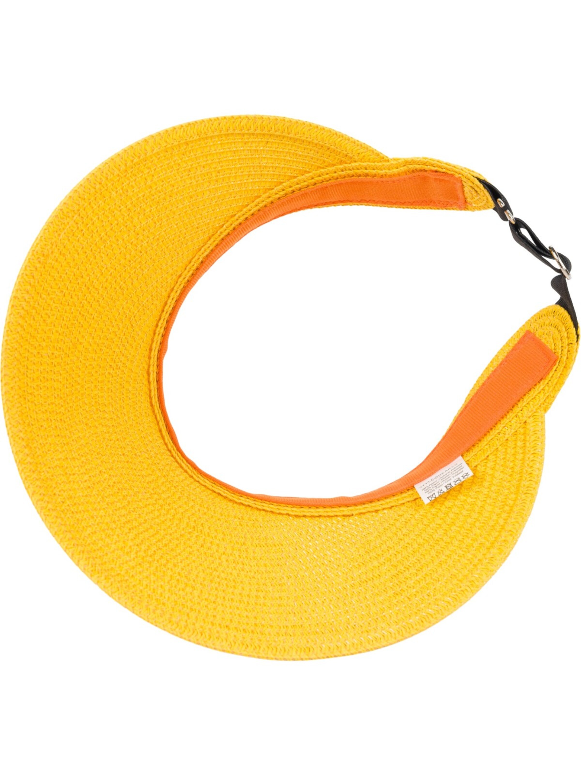 styleBREAKER Cap 'Papierstroh Visor Cap Einfarbig' in Yellow