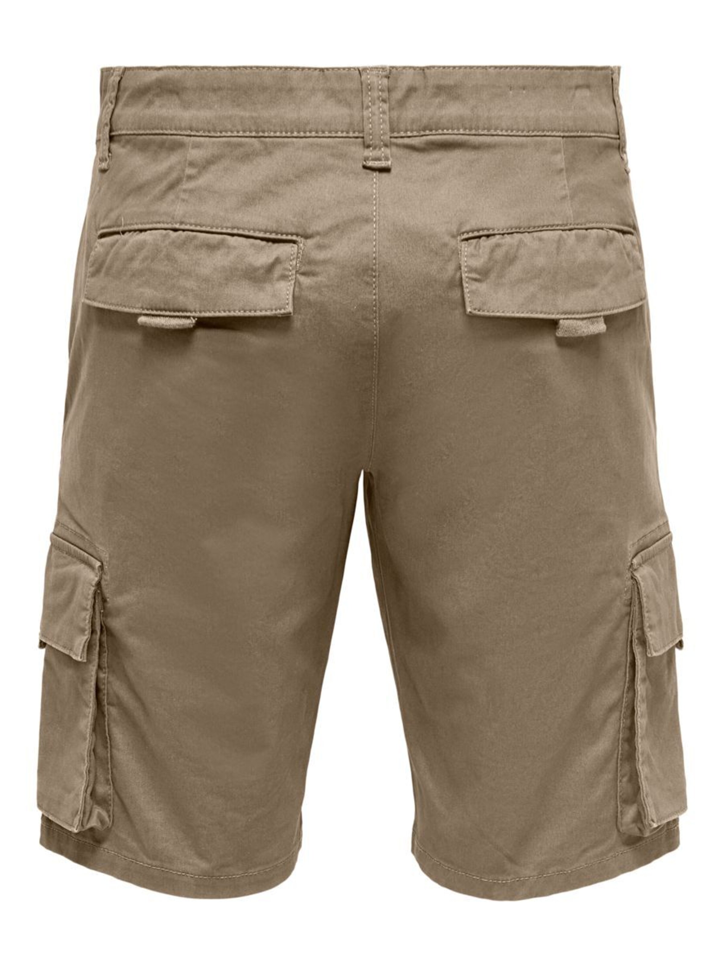 Only & Sons regular Cargobukser i beige