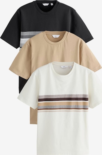 Next Majica u bež / siva melange / crna / bijela, Pregled proizvoda