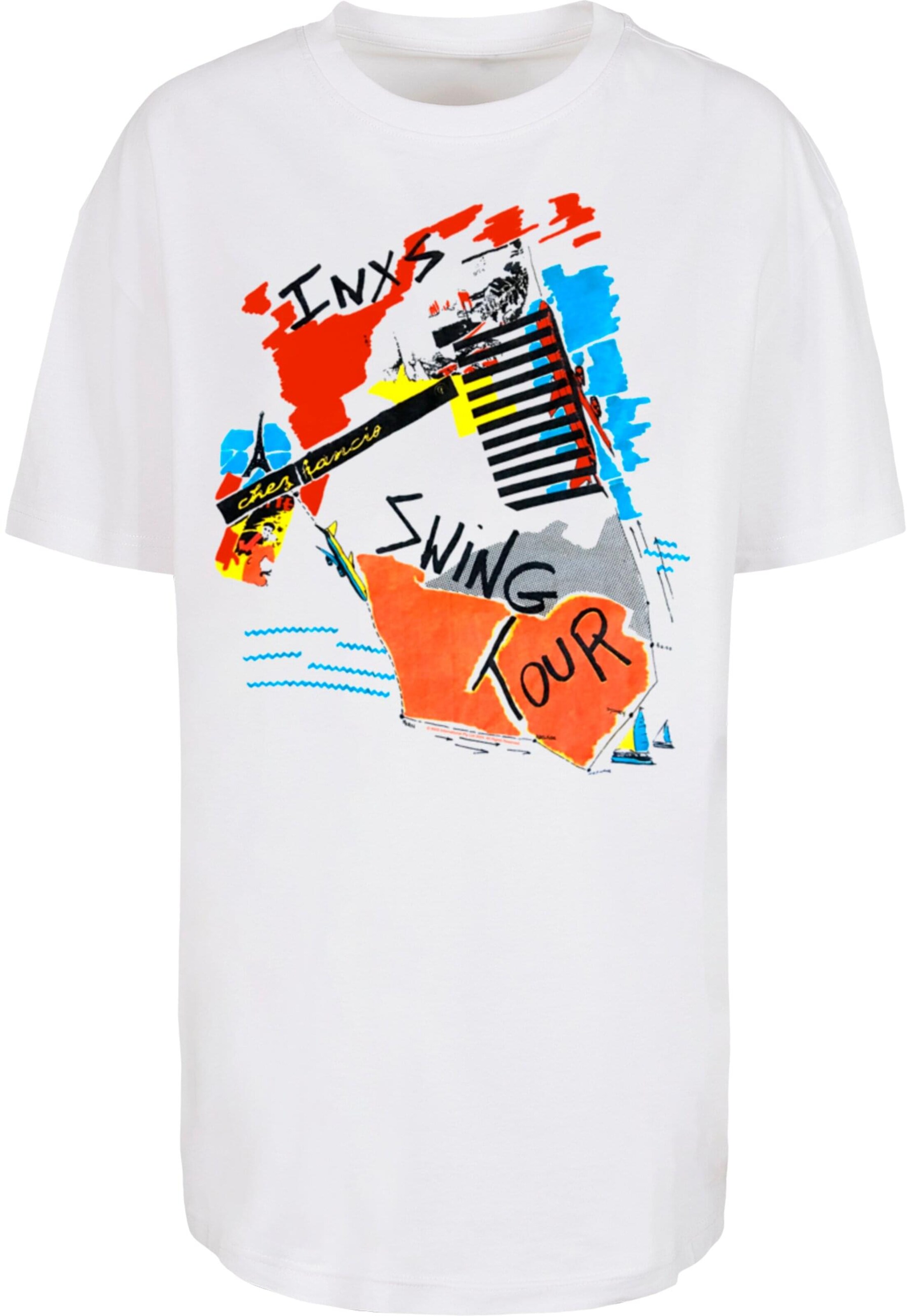 Merchcode Shirt 'INXS - Swing Tour' in Wit: voorkant