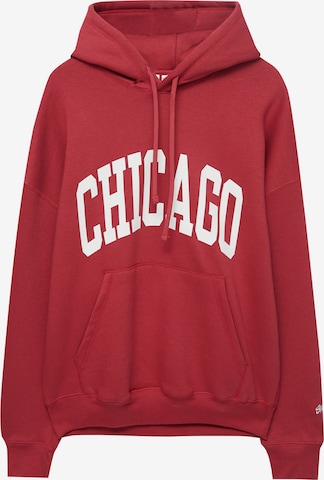 Sweat-shirt Pull&Bear en rouge : devant