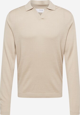 SELECTED HOMME Sweater 'TOWN' in Beige: front