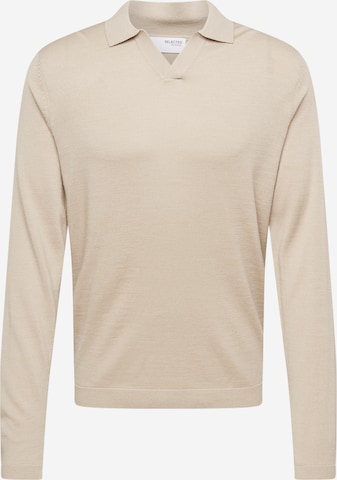 SELECTED HOMME - Jersey 'TOWN' en beige: frente