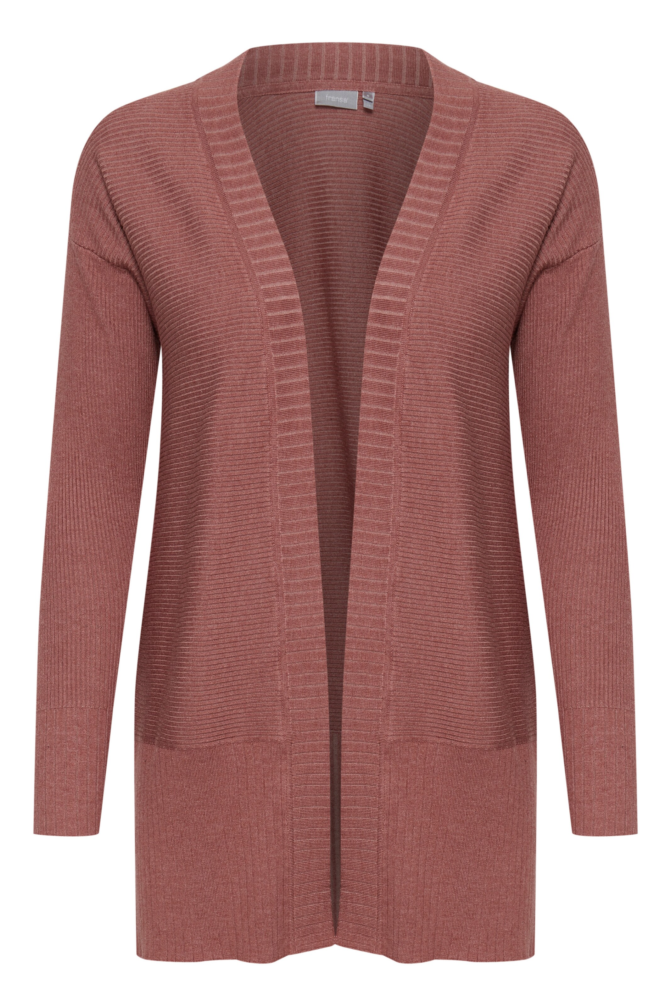 Fransa Gebreid vest 'Besmock' in de kleur Chocoladebruin, Productweergave