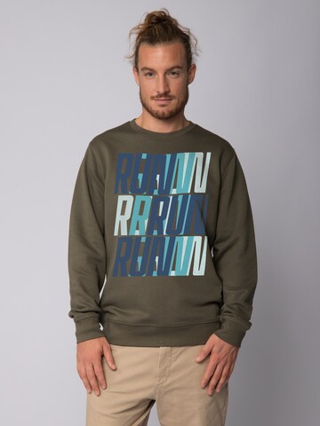 Felpa ' Run, Run, Run blue ' di Watapparel in verde: frontale