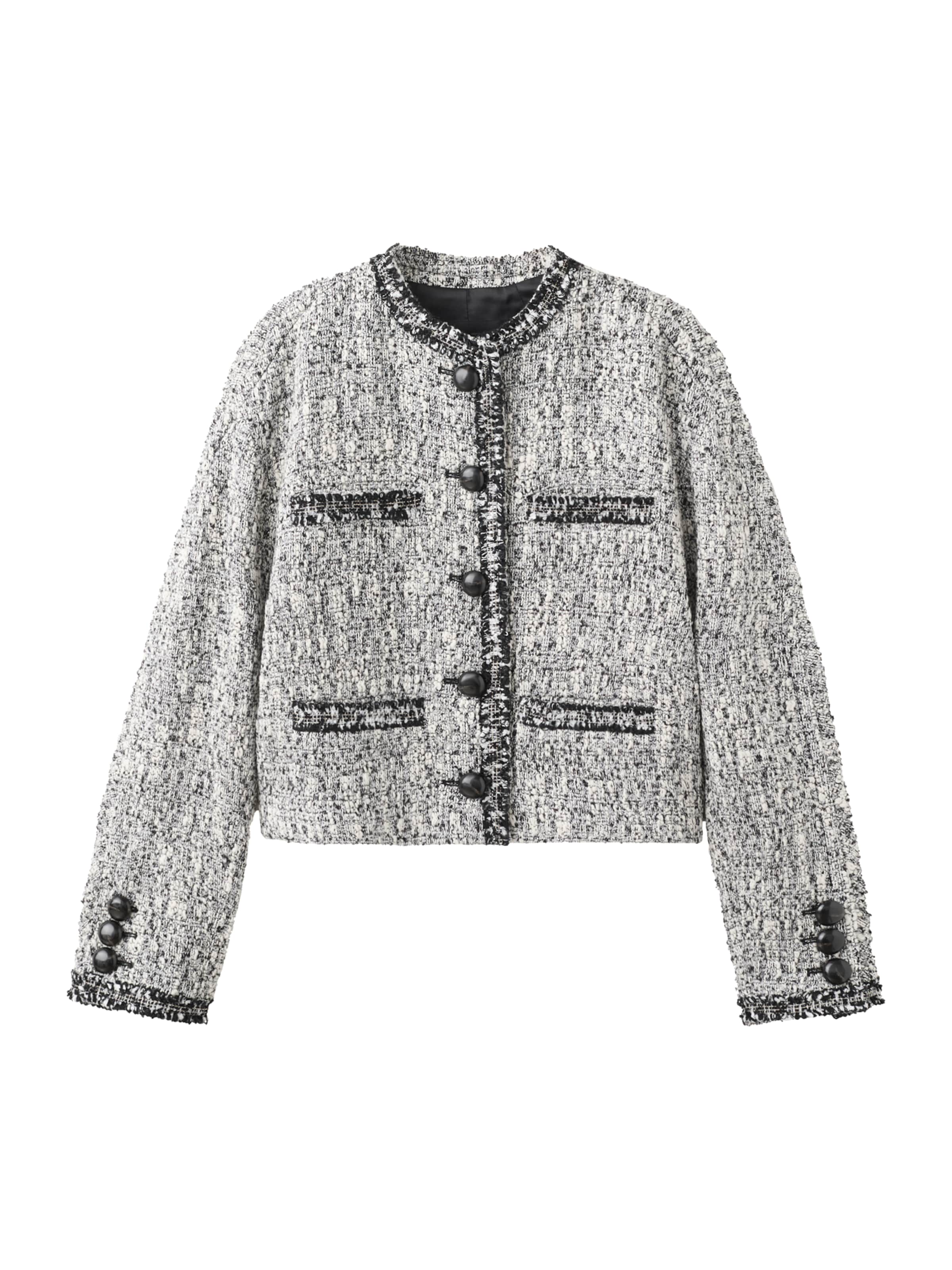 MANGO Välikausitakki 'Ditor' värissä musta / offwhite, Tuotenäkymä