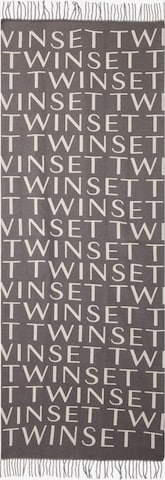Foulard 'Logo scarf with fringe' di Twinset in grigio: frontale
