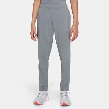 NIKE - Regular Calças de desporto em cinzento: frente