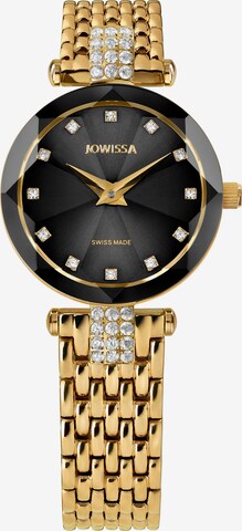 JOWISSA Analog Watch 'Facet Strass' in Gold: front