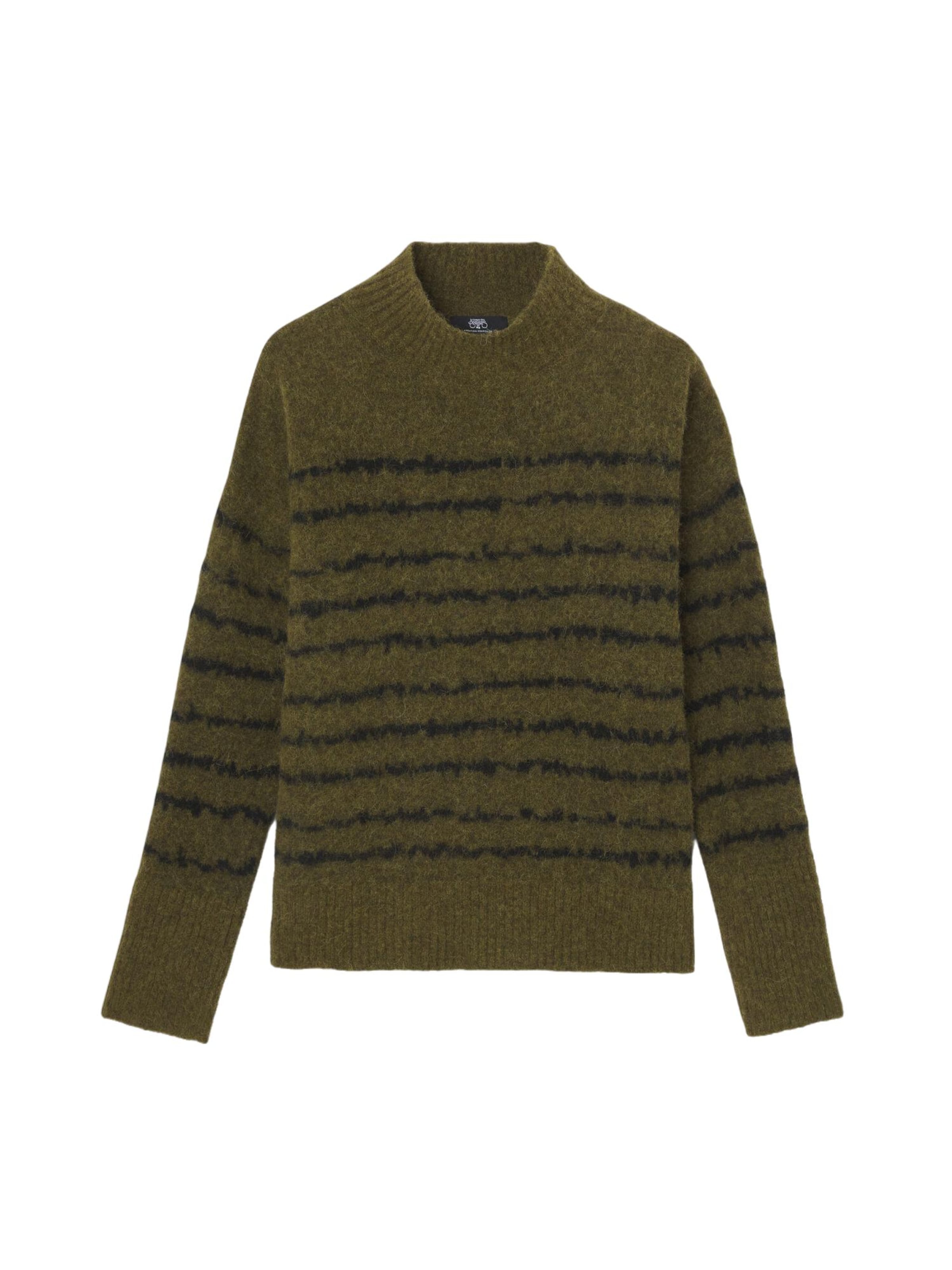 Le Temps Des Cerises Pull-over 'August' en olive / noir, Vue avec produit